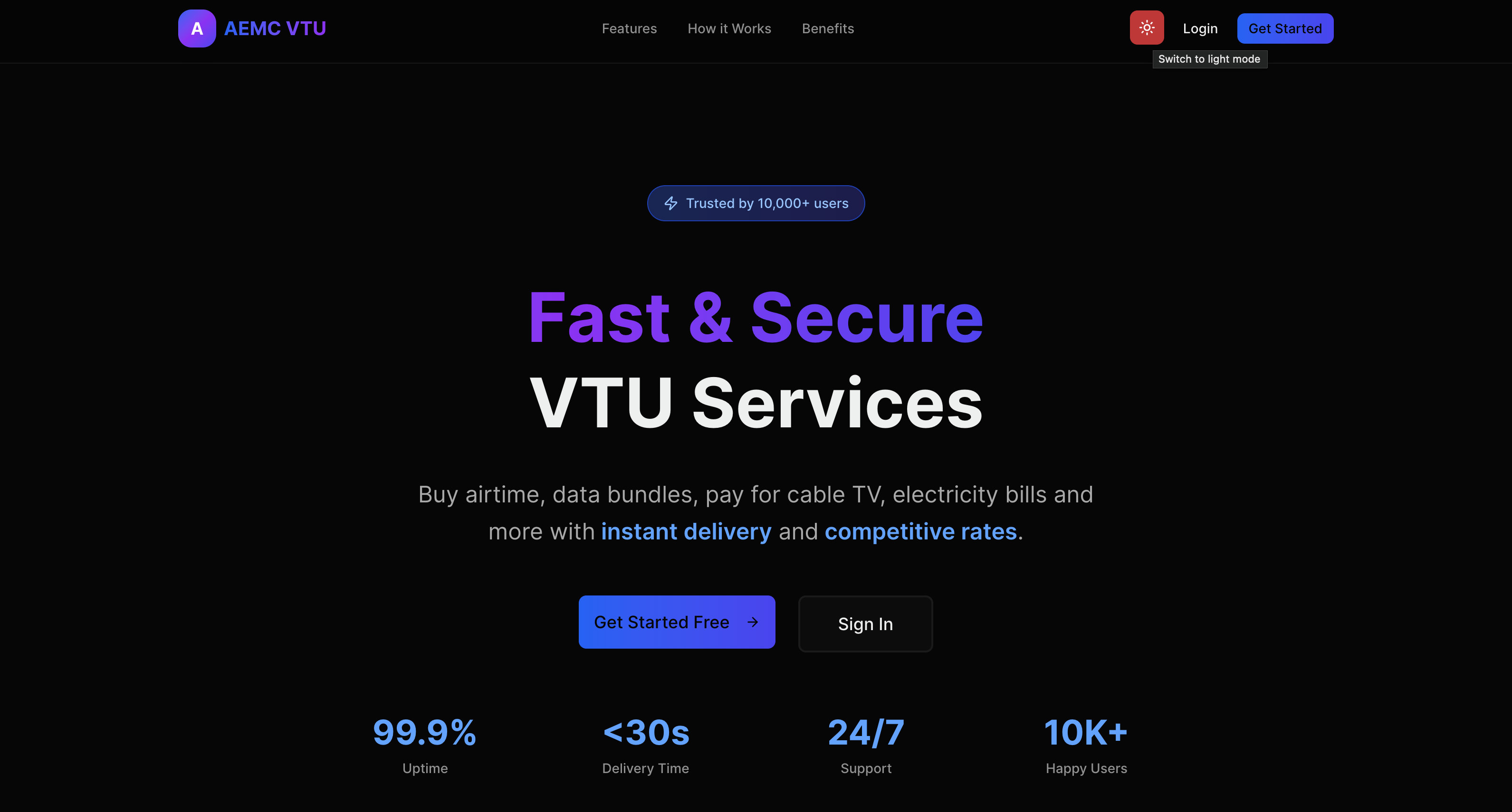 AEMC VTU Platform Demo